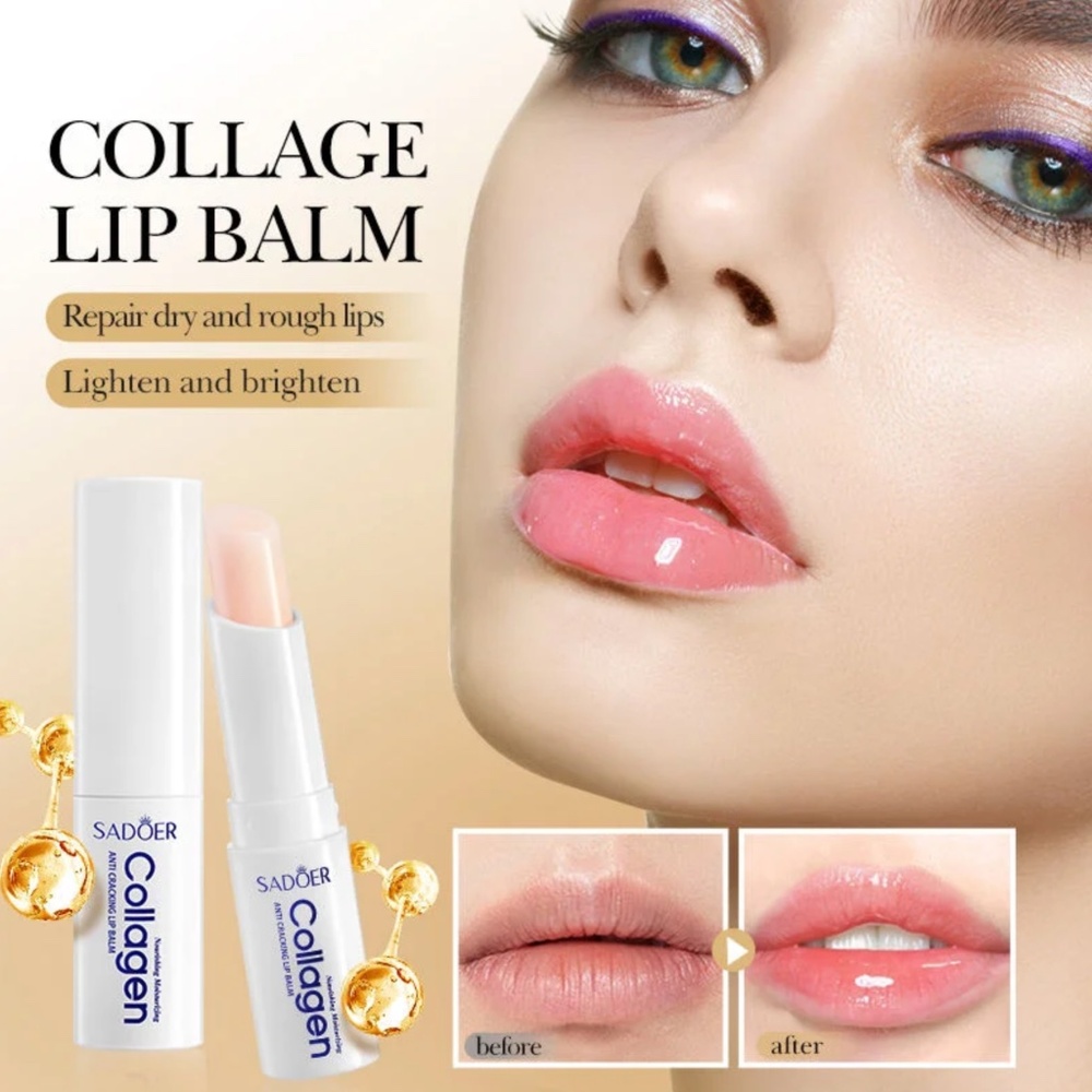 SADOER Lip Balm with x10 Times Collagen Content, Anti-Cracking, Repairing Pack 4 - Picture 4 of 5